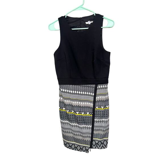 trina Trina Turk Black Geometric Print Sleeveless Wrap Dress Size Medium - Picture 1 of 8